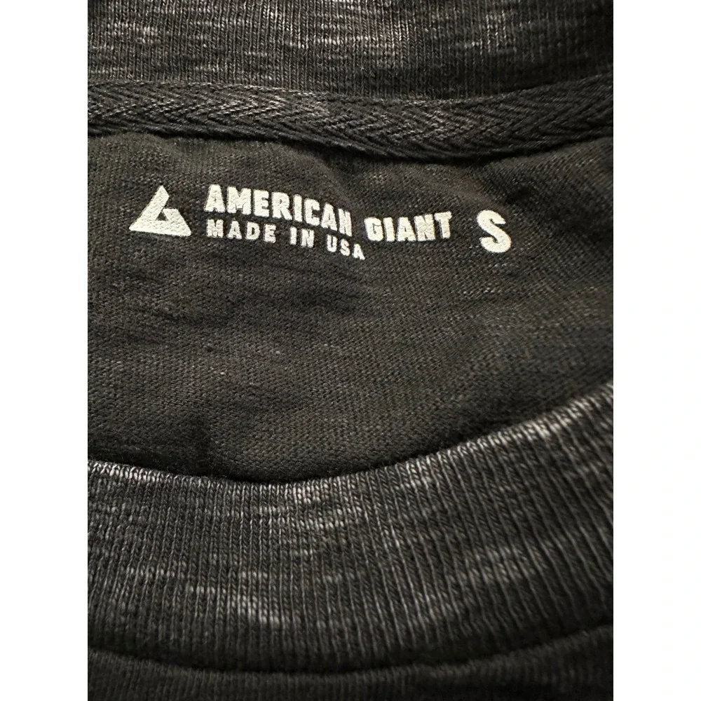 American Giant Womens Premium Slub Tiered Midi Dress Small Black Mineral Wash